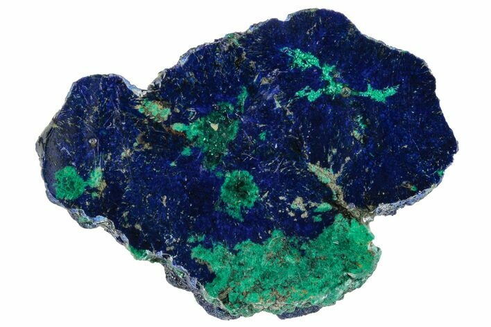 Vivid Blue, Cut/Polished Azurite & Malachite Nodule - Siberia #263218